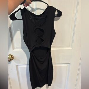 PrettyLittleThing Black Bodycon cut outs Dress
